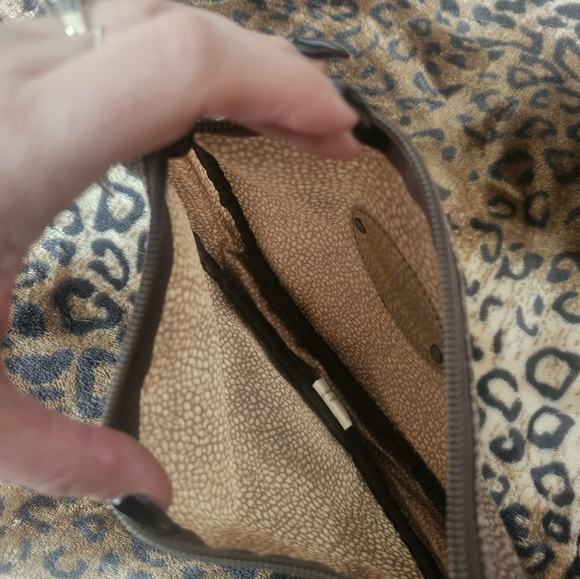 Borbonese makeup/clutch bag, color-brown fur #Vintage - Picture 5 of 7